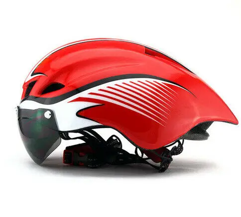 Skybulls Сверхлегкий дорожный велосипедный шлем с линзой гоночный цельно-Формованный время-пробный мужской велосипедный шлем с очками - Цвет: B