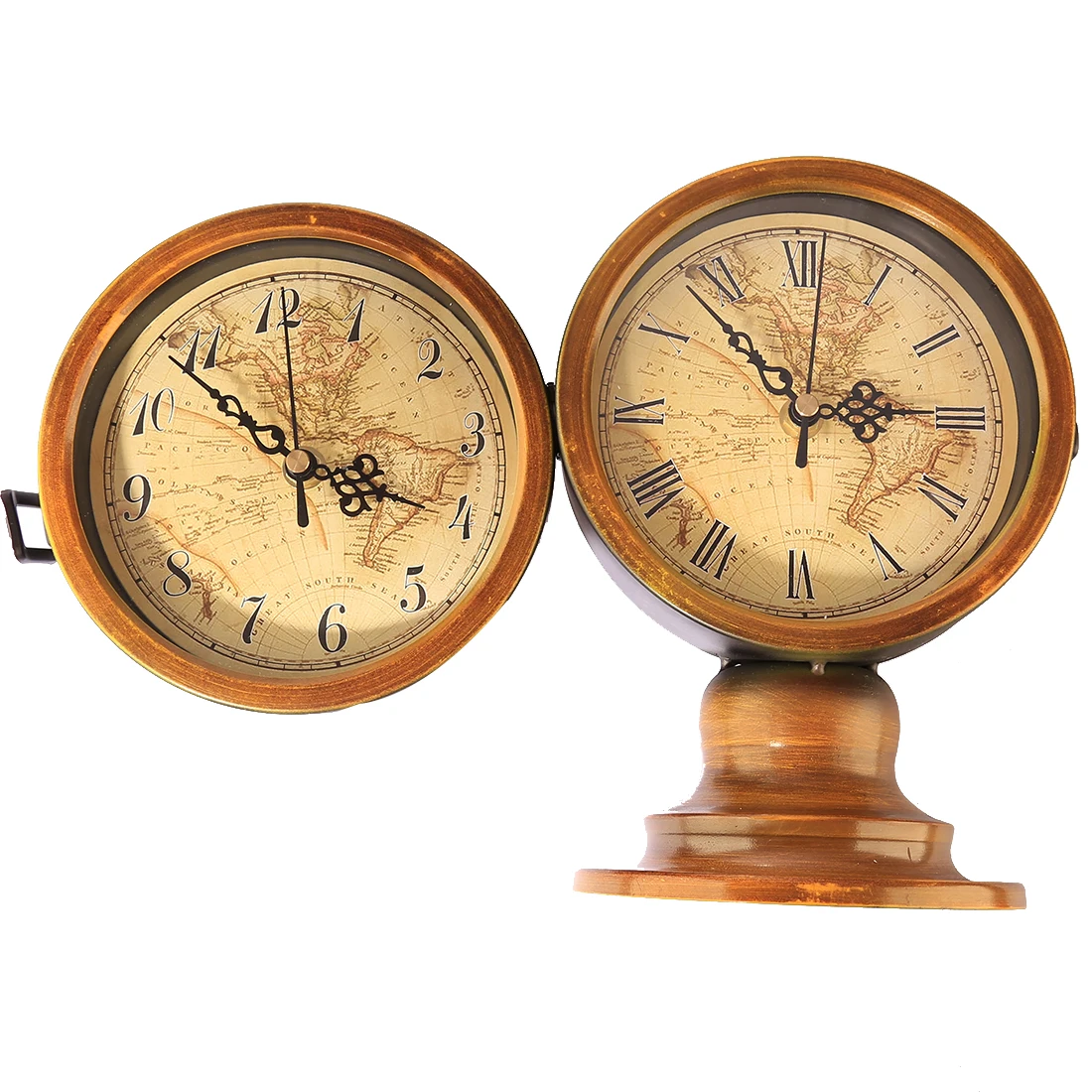 Homingdeco Fishion Two Sided Desk Table Clock Creative European Retro