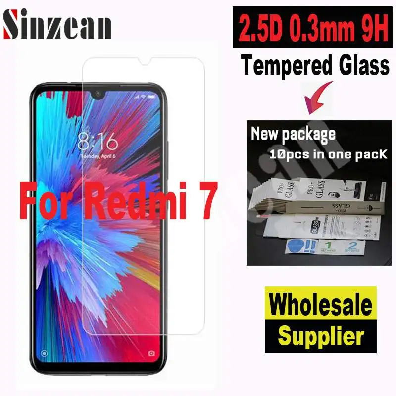 Sinzean 100 шт для Xiaomi Redmi 7 2.5D прозрачное закаленное стекло для Redmi 7 ультра тонкая защитная пленка для экрана в новой бумажной упаковке