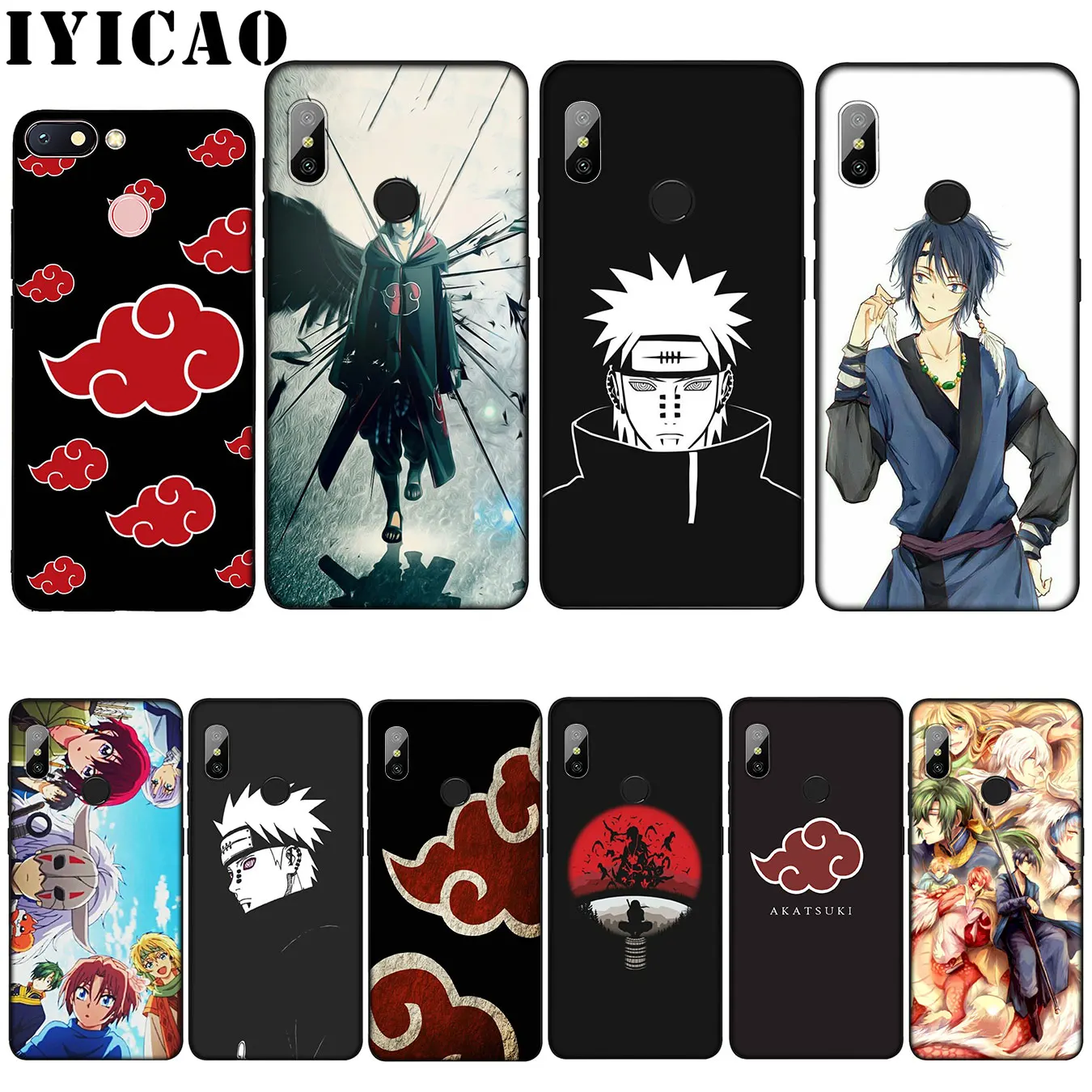 

IYICAO Akatsuki Logo Naruto Leading Soft Silicone Case for Xiaomi Mi 9 8 A2 Lite A1 6 pocophone f1 MAX 3 mi9 mi8 mia2