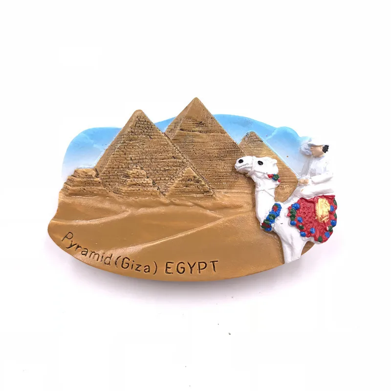 Egyptian Pyramids Магниты на холодильник из смолы, японская, тайская, Турецкая, Лондонский, Тауэрский мост, французские, триумфальные, строительные магнитные наклейки на холодильник - Цвет: Egyptian Pyramids