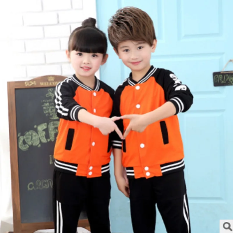 

Boys and Girls Sports Clothing Set 2018 New Spring and Autumn Kids Clothes Sets Children 2 Patchwork Colors Size110-160 ly001