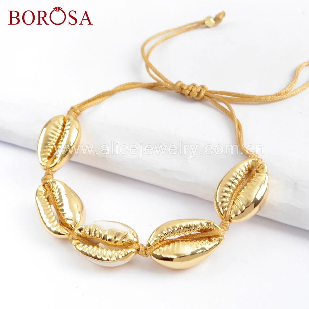 BOROSA 5/10 шт ручной работы пять полностью золотых цветов натуральный Каури