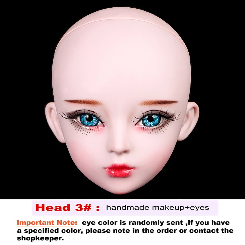55 см Bjd 1/3 Обнаженная Кукла тело женщины 23 шарнирная Обнаженная девушка Кукла тело женская кукла аксессуары девушки игрушки подарок - Цвет: head 3
