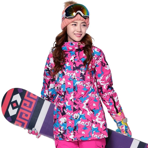 Marsnow/женские куртки для сноуборда, на-35 градусов, для улицы, высокое качество, женские лыжные куртки, женские лыжные теплые лыжные Водонепроницаемые зимние куртки - Цвет: Rose