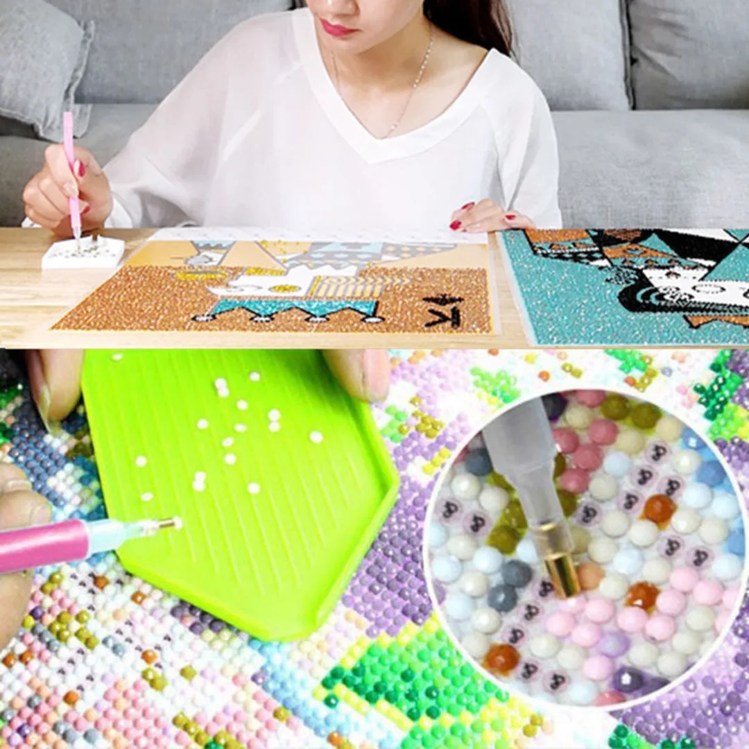 117pcs/set Handmade Diamond Painting Tools Accessories DIY Diamond Painting Cross Stitch Embroidery Pen Tweezers Tools