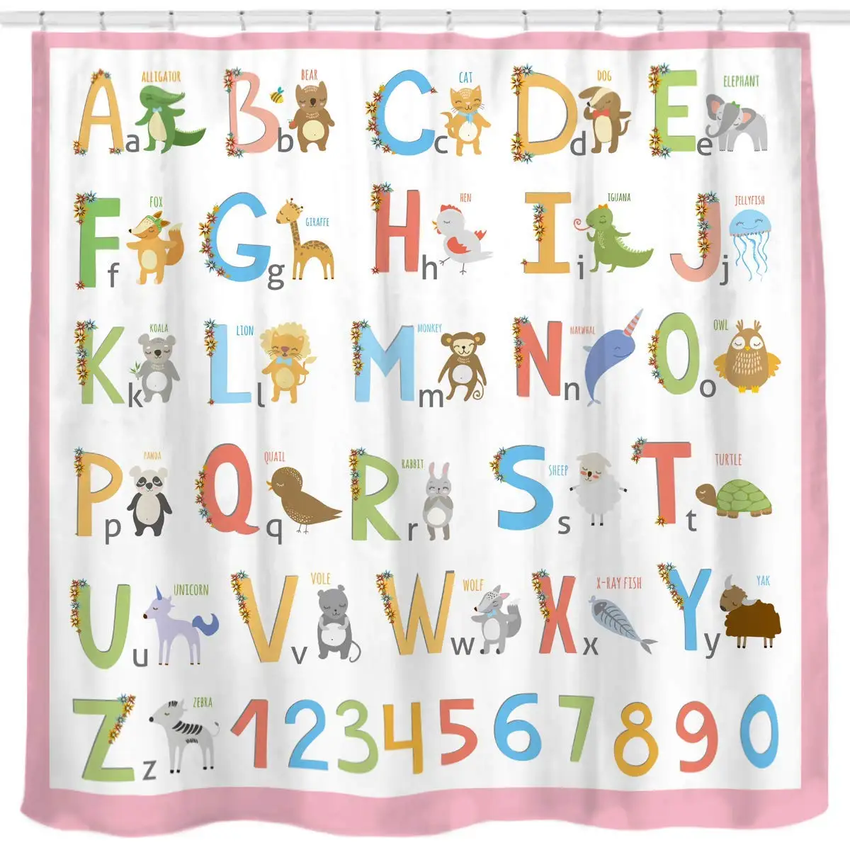 Алфавит занавеска для душа для детей обучающий инструмент большой от A до Z плакат гобелен плесени стойкий полиэстер занавеска для ванной