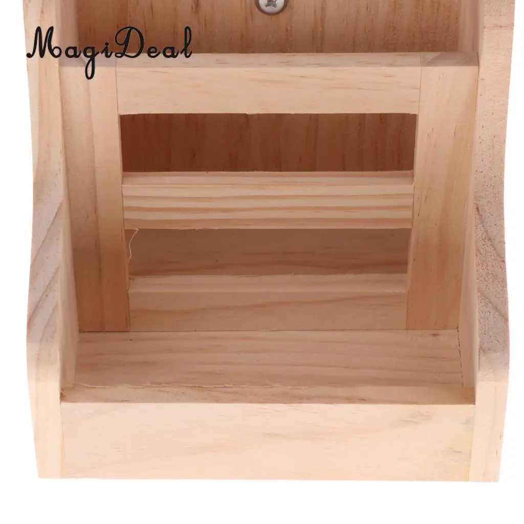 MagiDeal 2-in-1 Functional New Small Pet Rabbits Guinea Pig Wooden Rack Feeder Hay Grass Nesting Holder Small Animals Toy