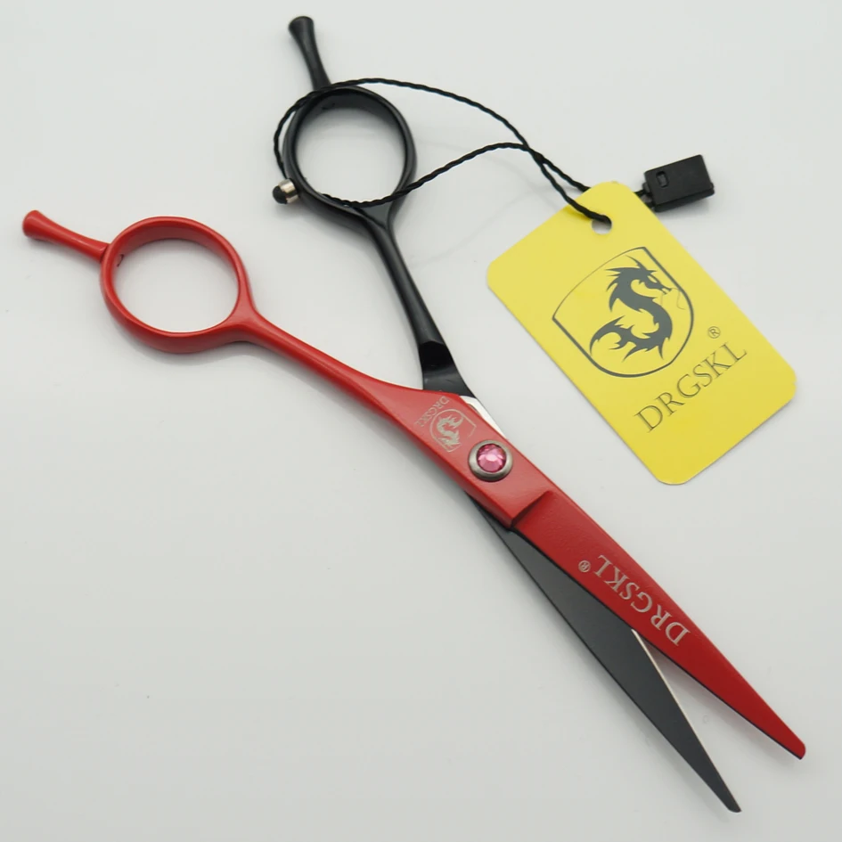 5,5 дюймовые ножницы для стрижки волос, высокое качество, Профессиональные Парикмахерские ножницы для волос, красно-черная краска - Цвет: cutting   A