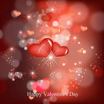 

Happy Valentine's Day sparkly red heart bokeh photo studio background Vinyl cloth High quality Computer print wall backdrop