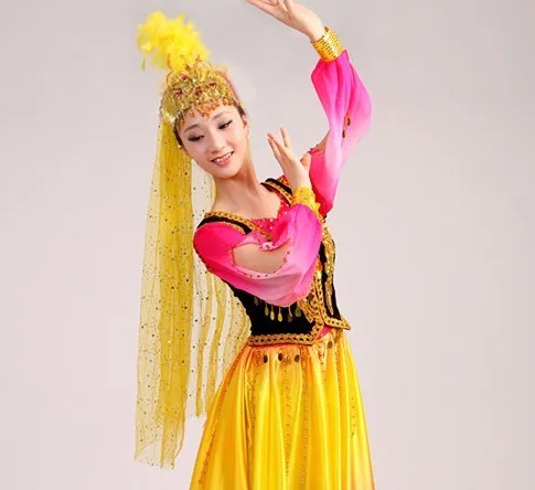 Синьцзян костюмы национальный костюм открытие качели юбка Uygur танцевальная одежда женская танцевальная юбка квадратный костюм - Цвет: 2