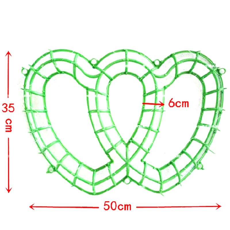 6 шт./лот, большой размер, пластиковая рамка, ряд цветов, цветы, изогнутые подстойки, принадлежности, сделай сам, цветочные настенные арки, вечерние, свадебные украшения - Цвет: Heart-shaped 2