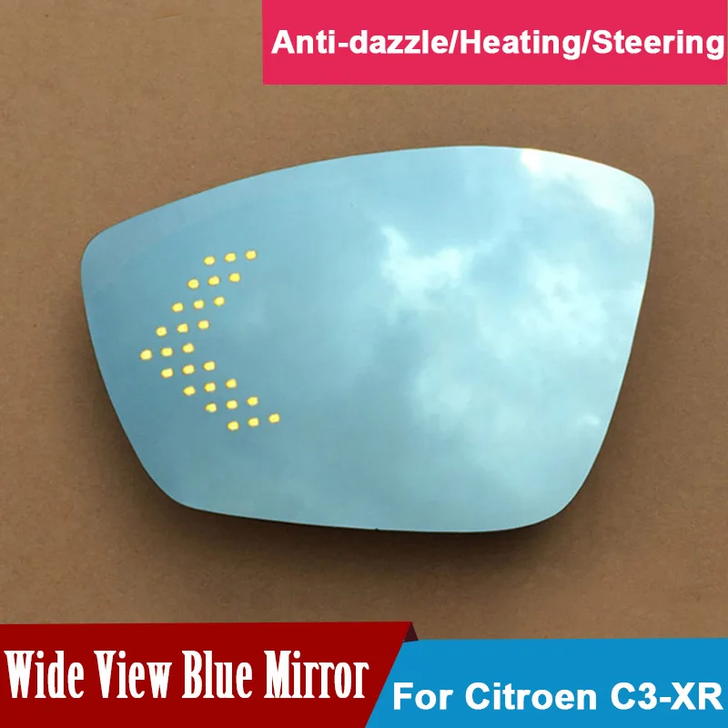 side door rear view mirror with Multi curvature blue wide led arrow
