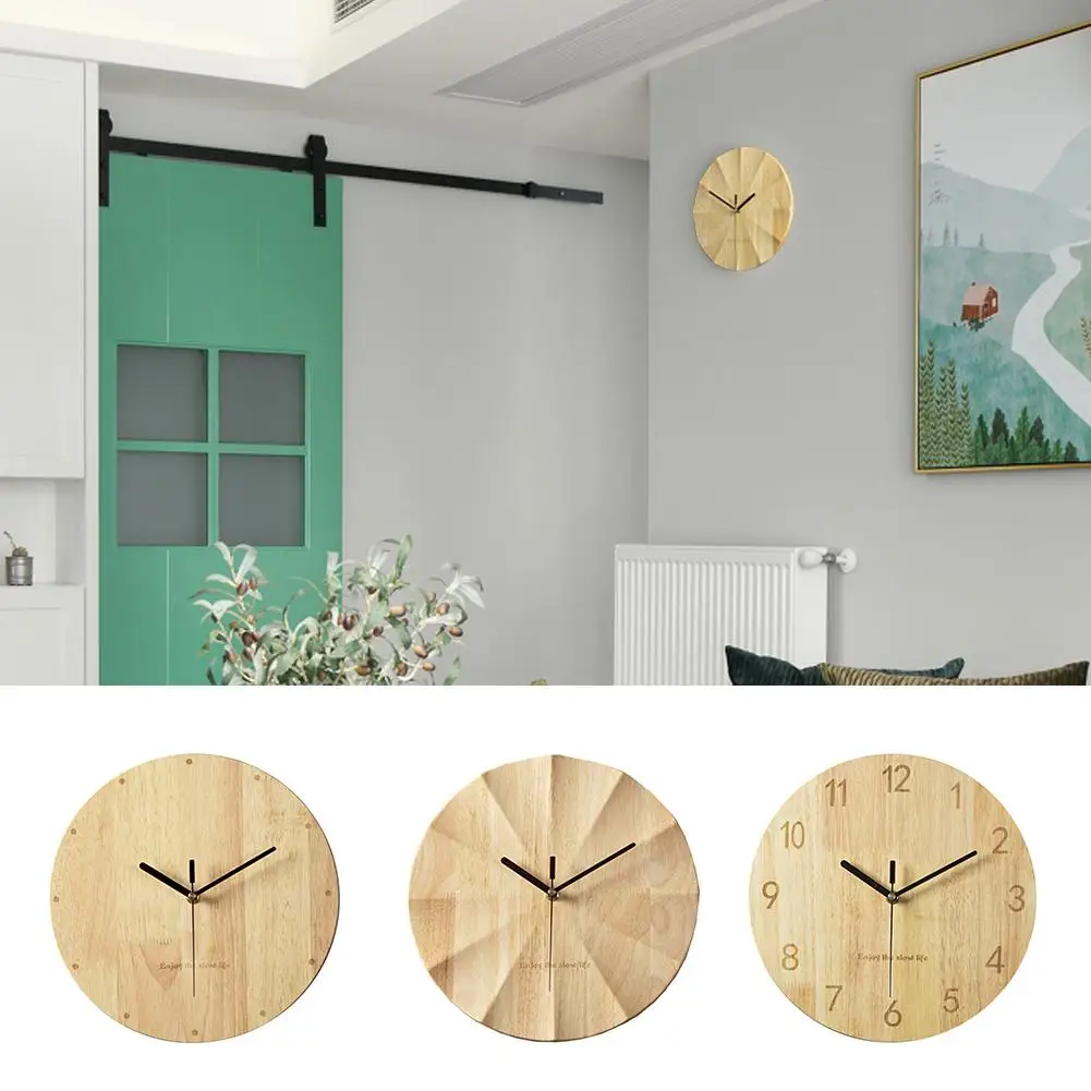 Простые скандинавские настенные часы из цельного дерева, инновационная индивидуальность, немой дизайн для спальни, деревянные настенные часы, домашний декор