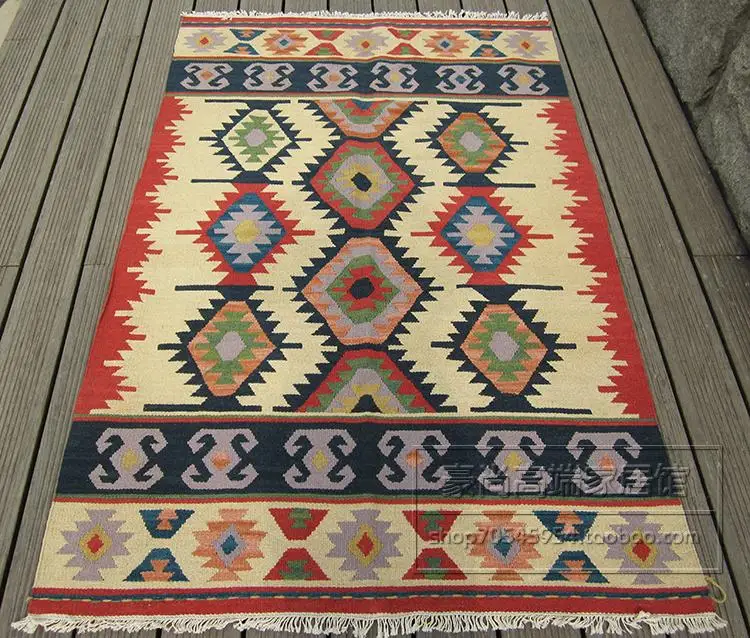 Fabric Kilim Handmade Carpet Carpets For Living Room Geometric Carpet