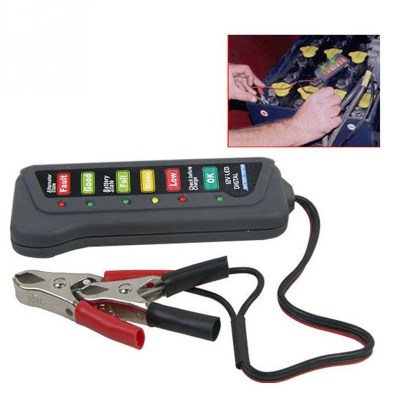 12 V Digital Battery Alternator Tester Car Battery Diagnostic Testing