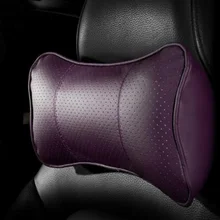 Автомобильная Кожаная подушка для шеи супер мягкая бархатная вышивка авто чехол для сиденья подголовник подушка для подголовника горячая распродажа
