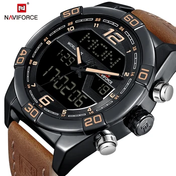 

NAVIFORCE Mens Watches Top Brand Luxury Waterproof Date Clock Male Leather Strap Casual Quartz Watch Men Sports Wrist Watch