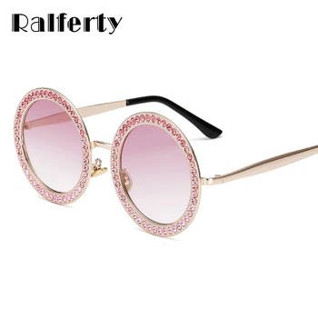 

Ralferty Oversized Sunglasses Women 2018 Luxury Brand Crystal Sun Glasses For Women UV400 Rhinestone Eyewear Accessories A08
