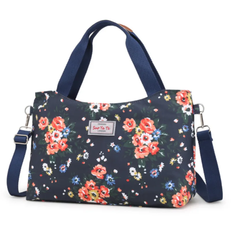 Женская сумка на плечо с цветочным узором, высокое качество, водонепроницаемый светильник, нейлоновая сумка через плечо, повседневная женская сумка с несколькими карманами, Прямая поставка