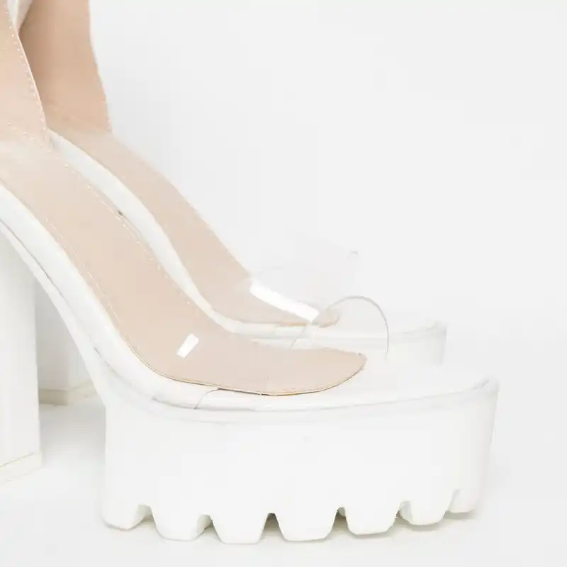 clear block platform heels