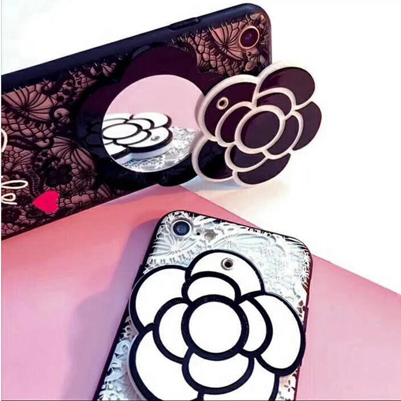 3D Luxury Flower Patterned Mirror Case For iPhone 8 7 7Plus 6 6s Case Lace Silicone Soft Case For iPhone 6 S 6s 7 8 Plus X Cover (16)
