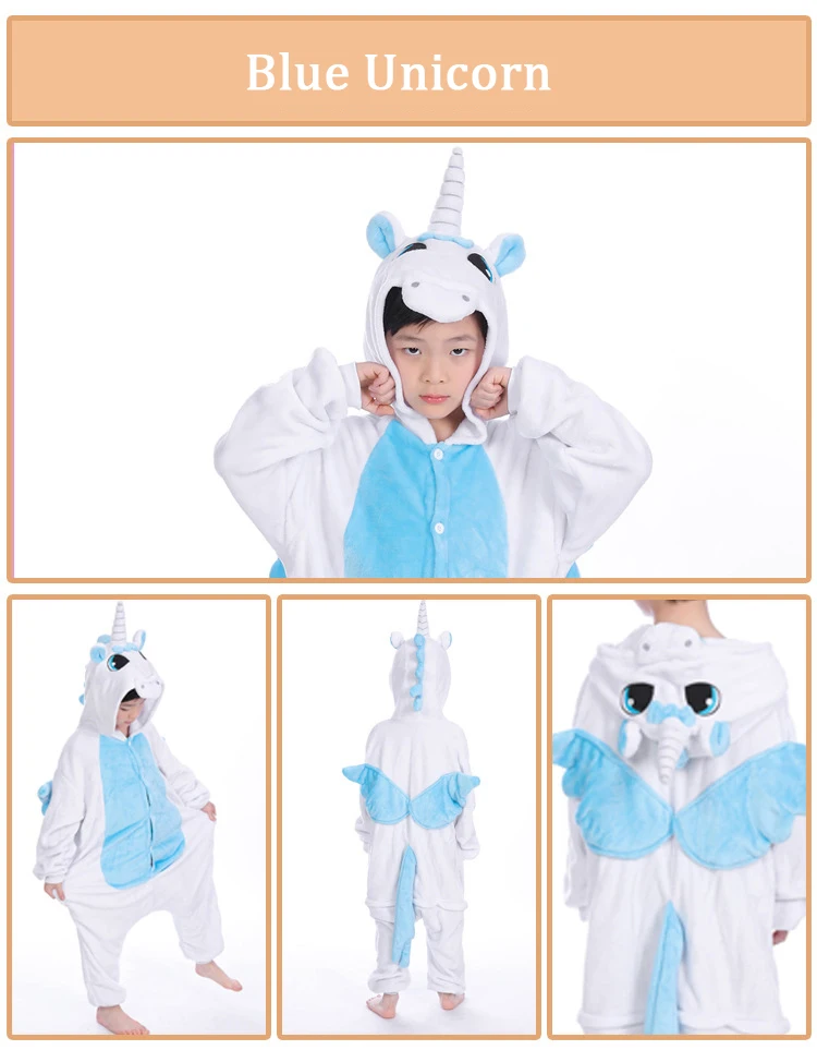 Kuguurumi Onesie/Детские пижамы, пижамы с единорогом для мальчиков и девочек, пижамы с животными, детская одежда для сна для подростков, Комбинезоны для детей 4, 6, 8, 10, 12 лет