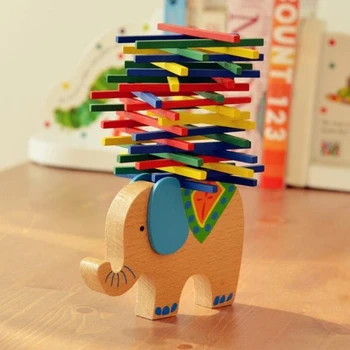 

Baby DIY Wooden Balancing Blocks Elephant/Camel Building Blocks Balance Game Montessori Blocks Balance Game Educationa Toy Set
