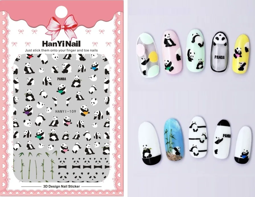 HANYI109 Мультфильм Тип! Лак для ногтей задний клей деколь декорации Дизайн Наклейка для ногтей Советы красоты - Цвет: HANYI109