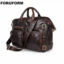 Большой Ёмкость Винтаж натуральная кожа Для мужчин Портфели курьерские сумки, дорожные сумки для Для мужчин сумка для ноутбука LI-659