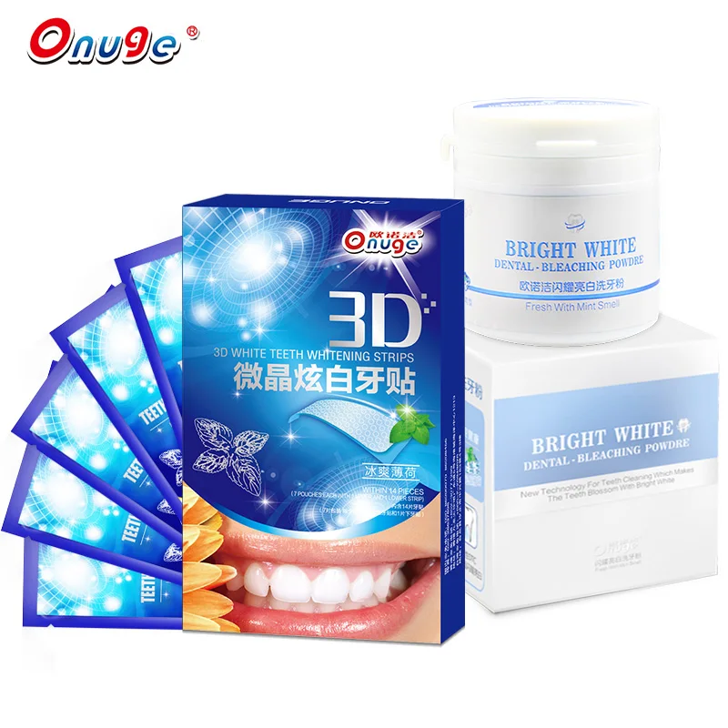 Onuge Teeth Whitening Kit Dental Whitening Gel Strips+Mint Dentistry