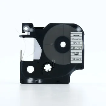 

Used for DYMO label printer 45010 black on clear 12mm ribbon cassette