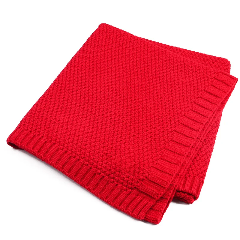 Red Новорожденный трикотажный хлопок для младенцев крючком одеяло s детское одеяло обёрточная бумага мягкая эластичная кроватка спальное постельное белье для мальчиков девочек детей - Цвет: Red