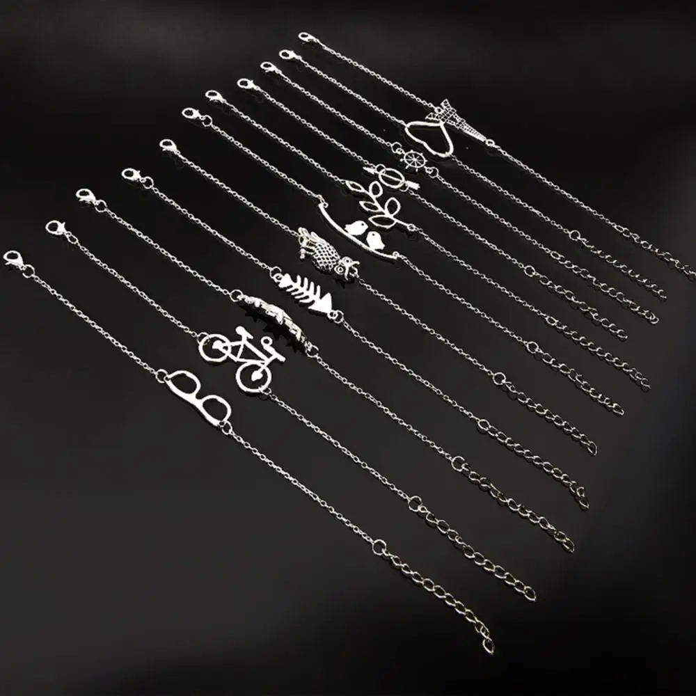 

2019 New Fashion Creative Bracelets Silver Plated Metal Bracelet For Women Girls Simple Pattern Bracelet Jewelry Gift