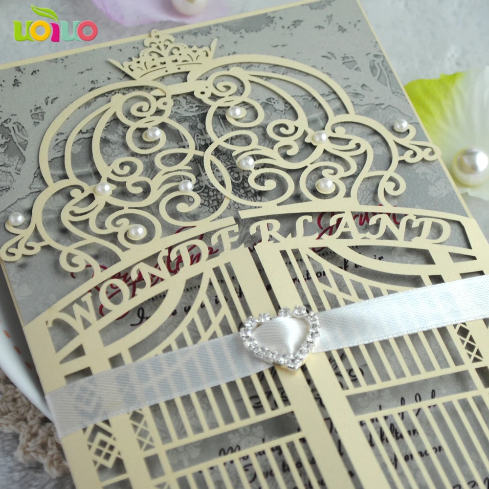 Лазерная резка свадебных приглашений с конвертом и внутренней бумагой|card with