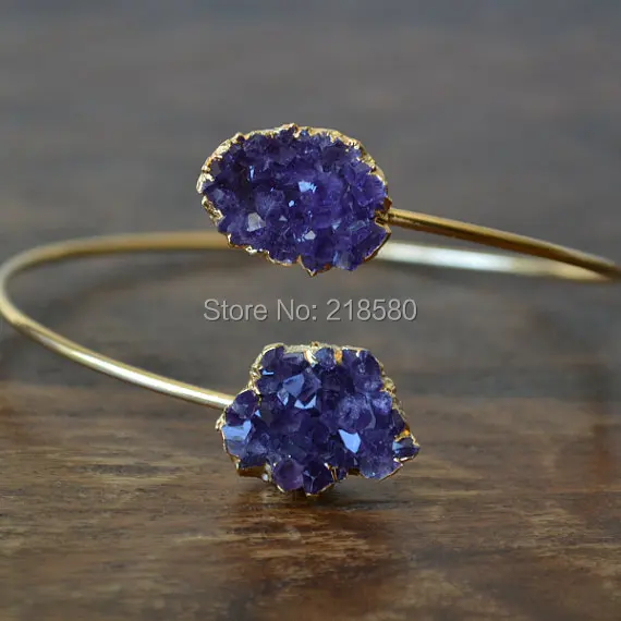 

Double Crteated Druzy Cluster Stone Arm Wrap Bangle,Upper Arm Cuff BM16622