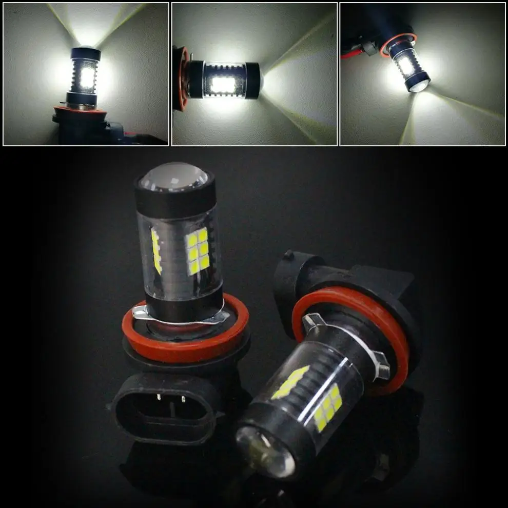 2pcs H8 H11 21W 6500K 21 LED Car White Light LED Car Fog Light Daytime
