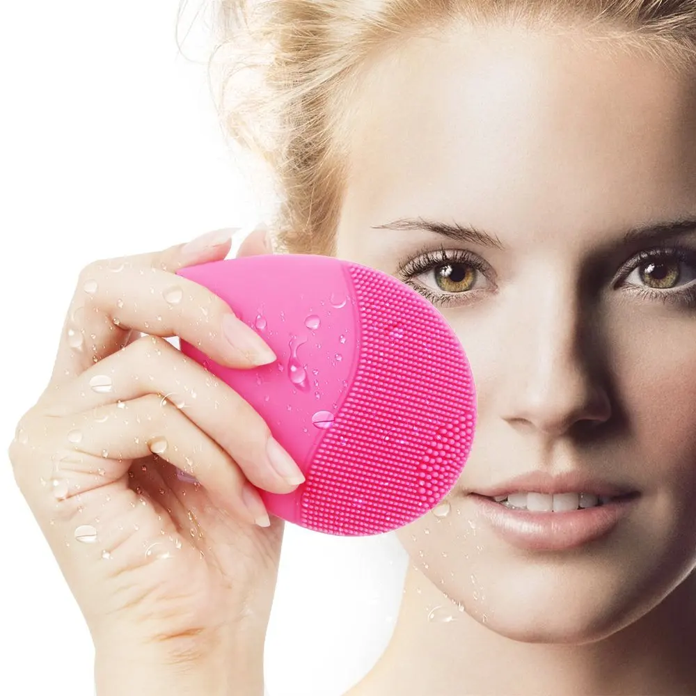 

Electric Silicone Facial Cleansing Brush Sonic Vibration Massager USB Rechargeable Smart Ultrasonic Face Cleaner Beauty Tool