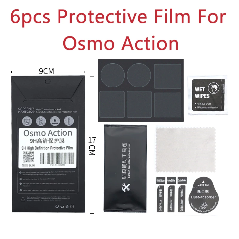

2 Sets 6pcs Screen Film Camera Lens Protective Film Accessory for DJI OSMO Action Gimbal 4K Video PFS Phone Protector