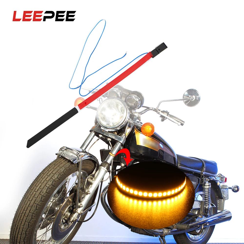 

LEEPEE Motorcycle Turn Signal Lights LED Modified Lamp Motorbike Absorber Ring Light Universal Indicator Lights