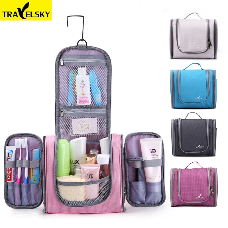 Kopen Travelsky Familie Travel Organizer Bag Opknoping Wc Make Up Tas vrouwen Waterdichte Wassen Toilettas Handtassen Mannen Cosmetische Zakken