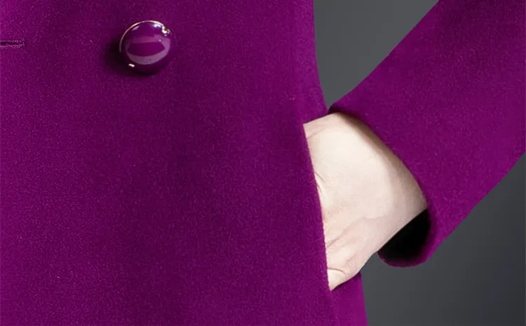 Middle Aged Women Winter Long Wool Coats And Jackets For Female 2018 Elegant Overcoats Wool Outwear Jacket Button Pocket AS071 (9)