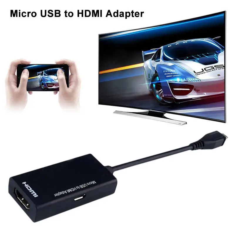 5-контактный разъем micro-USB микро-usb К кабель hdmi, HD видео конвертер адаптер для портативных ПК ТВ-коробка и выход VGA устройств