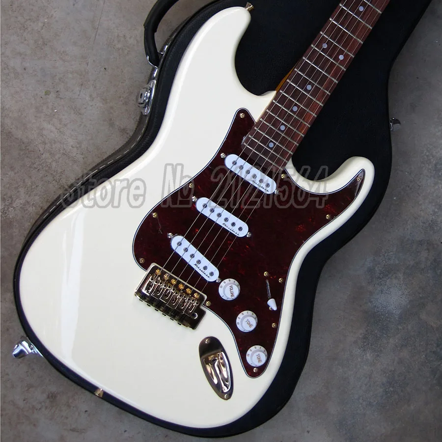 

China ST Electric Guitar White Body Pickups 3S Rosewood Fingerboard More Colors Custom Shop