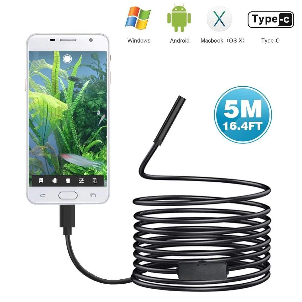 Эндоскоп 720P Type c USB 8 мм 1/3/5/7/10 м|Камеры видеонаблюдения| |