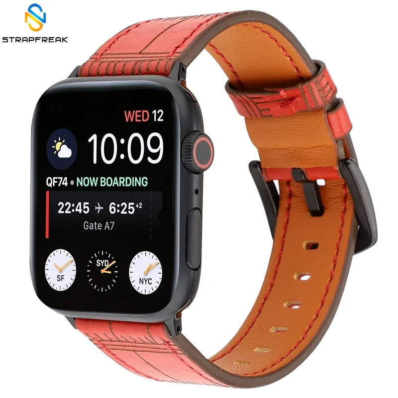 Ремешок из натуральной кожи с крокодиловым узором для часов Apple Watch Series 4 3 2 1 браслет для i Watch Band 42 мм 38 мм