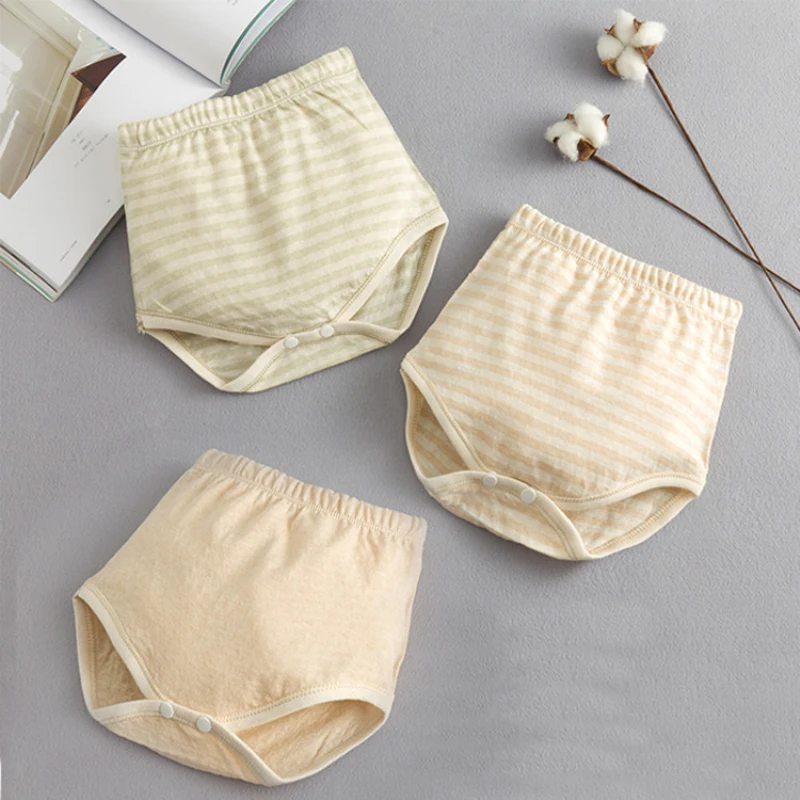3PCS/ lot Baby Panties Organic cotton High Waist Underwear baby girl