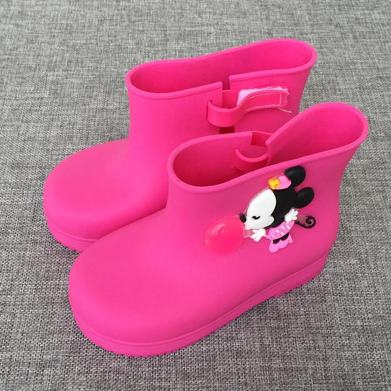 

2018 Mini Melissa Mickey Rain Boots Cartoon Jelly Boots Mickey Minnie Children Rain Boots Baby Boots Melissa Girls Sandals