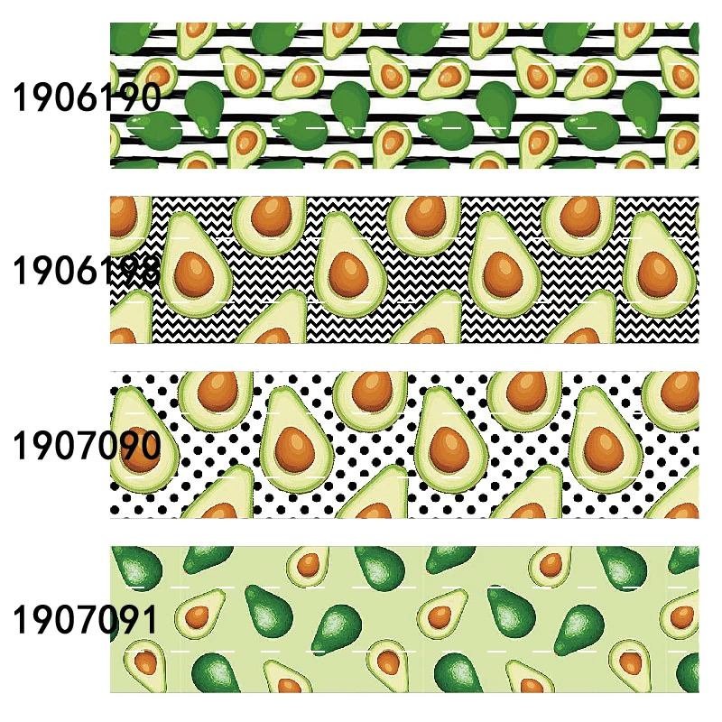 

FLRARIBBONS 75mm wholesale avocado printed grosgrain ribbon liston