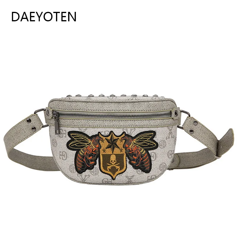 

DAEYOTEN 2019 New Fanny Pack England Style Women Waist Bag Men Belt Bags Luxury Design Embroidery Chest Bag Kidney Purse ZM0210